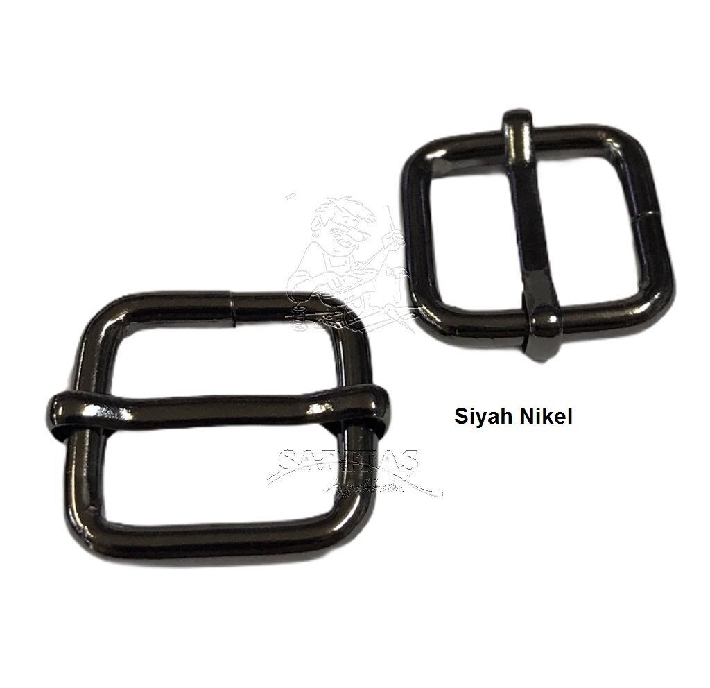 Ayar Tokası 2,5 cm 2 Adet (Leathercraft, Deri Hobi) Siyah Nikel