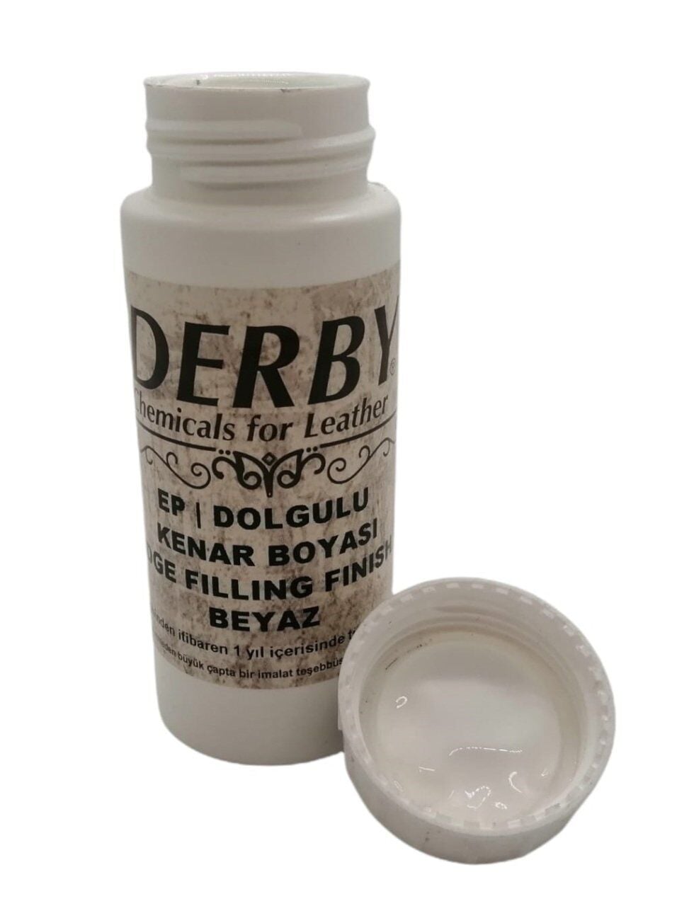 Derby EP Silikonlu Deri Kenar Boyası Mat 100ml Leathercraft, Deri Hobi Beyaz