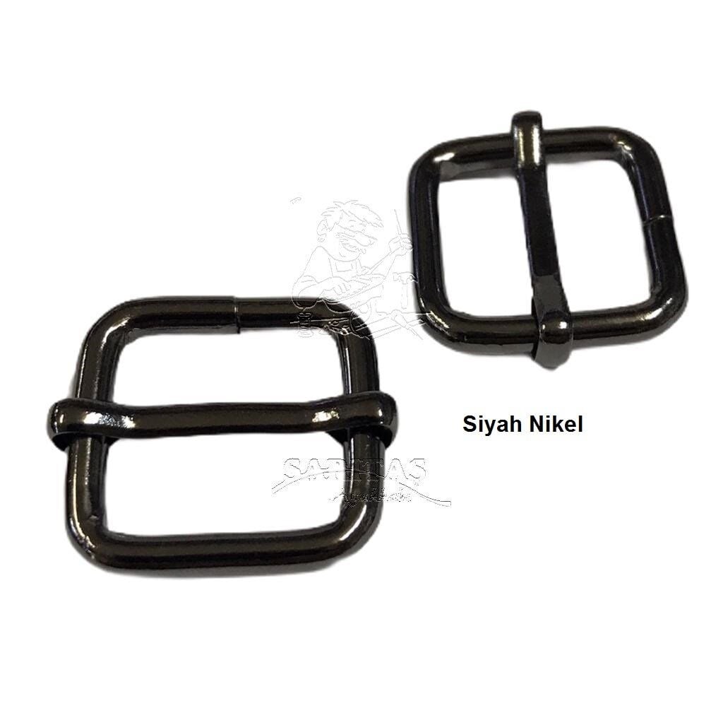 Ayar Tokası 3 cm 2 Adet (Leathercraft, Deri Hobi) Siyah Nikel