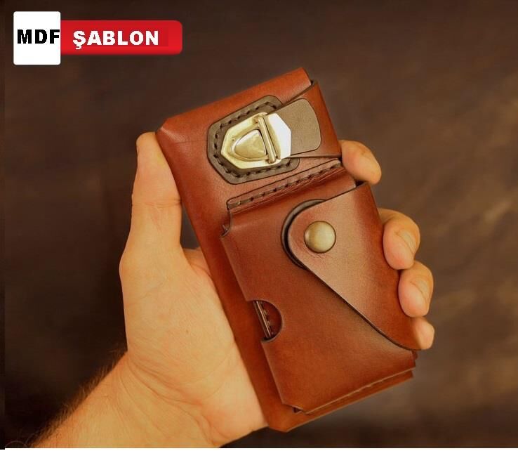 Cüzdanlı Telefon Kılıfı SRT555 MDF Şablonu Deri El Aletleri