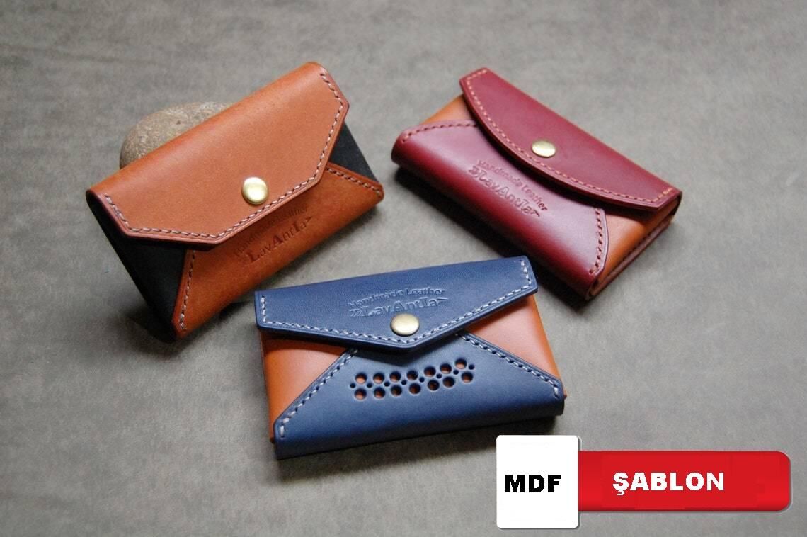 Kapaklı Kartlık MDF Şablon SRT551 1 Şablonda 3 farklı Model Deri El Aletleri