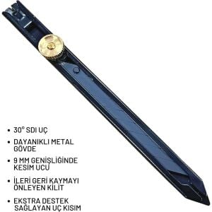 Machket‑103 9 mm Kilitli Metal Maket Bıçağı – Dayanıklı & Güvenli Kesim Aracı