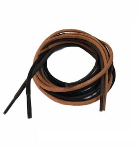 Yuvarlak Mumlu Postal Bağı K906 6mm x 120cm 1 Çift Siyah