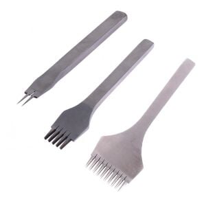 Fransız Tarzı Çapraz Çatal Deri Zımbası 3 mm 2li - 5li - 10 lu Set