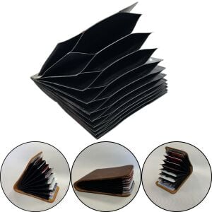 Dikey Akordiyon Plastik Kartlık Siyah, Deri Hobi Kartlık Cüzdan Yapımına Uygun