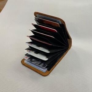 Dikey Akordiyon Plastik Kartlık Siyah, Deri Hobi Kartlık Cüzdan Yapımına Uygun