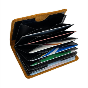 Yatay Akordiyon Plastik Kartlık Siyah, Deri Hobi Kartlık Cüzdan Yapımına Uygun