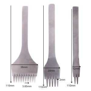 SRTfootcare Fransız Tarzı Çapraz Çatal Deri Zımbası 3,85 mm 2li - 5li - 10 lu Set