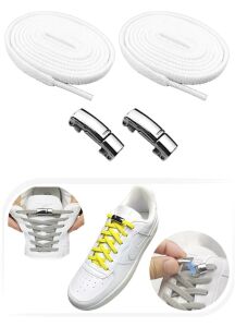 Mıknatıslı NİKEL KAPAMALI Elastik Yassı Bağcık 100 cm 1 Çift Bordo