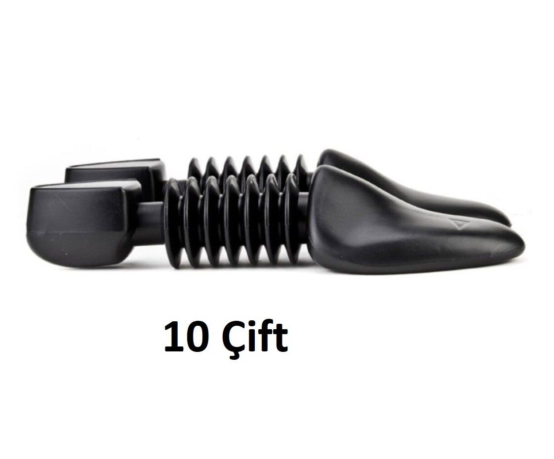 TOPTAN Comfy Plastik Körüklü Ayakkabı Kalıbı Erkek Beden 10 Çift Siyah 39-40
