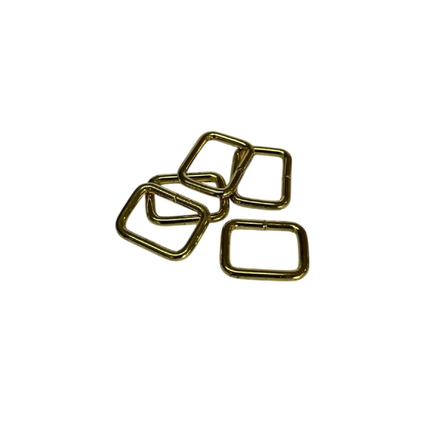 2 cm Kare Metal Halka, Çanta Sapı İçin Kare Halka 5 Adet Altın