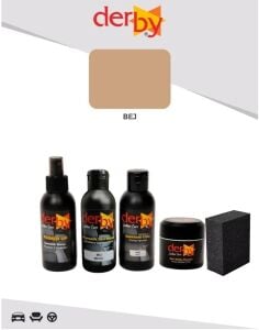Derby Deri Direksiyon, Deri Döşeme Boyası 5 li Set Standart Renkler .Açık Gri