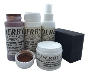 Derby Deri Direksiyon, Deri Döşeme Boyası 5 li Set Standart Renkler .Lacivert