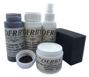 Derby Deri Direksiyon, Deri Döşeme Boyası 5 li Set Standart Renkler .Açık Gri