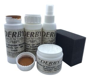 Derby Deri Direksiyon, Deri Döşeme Boyası 5 li Set Standart Renkler .Lacivert