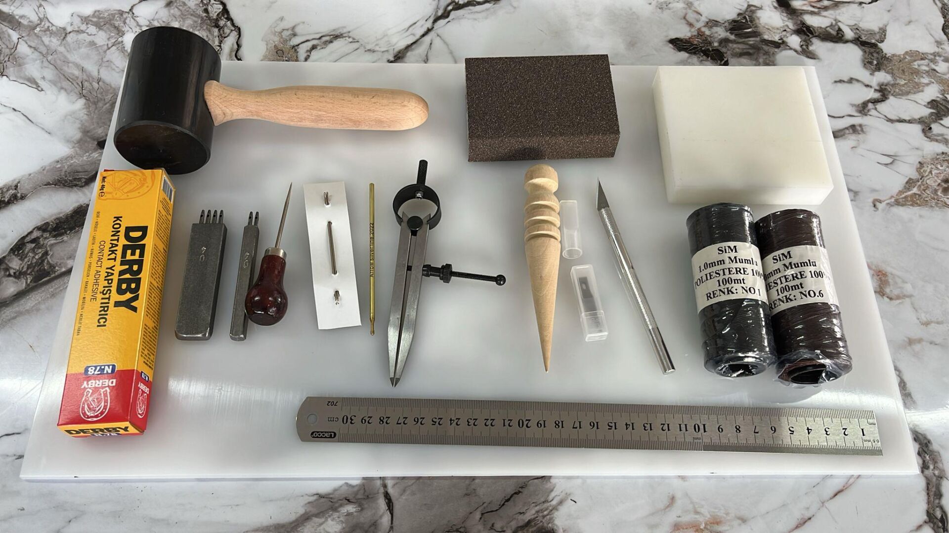 16 Parça Deri Zanaat Hobi Başlangıç Seti 4